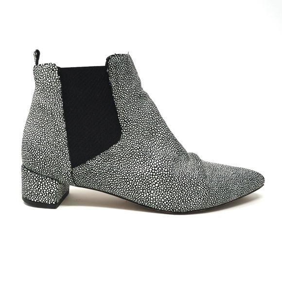 Miista Shoes - Miista | Silver leather Beau Chelsea ankle bootie